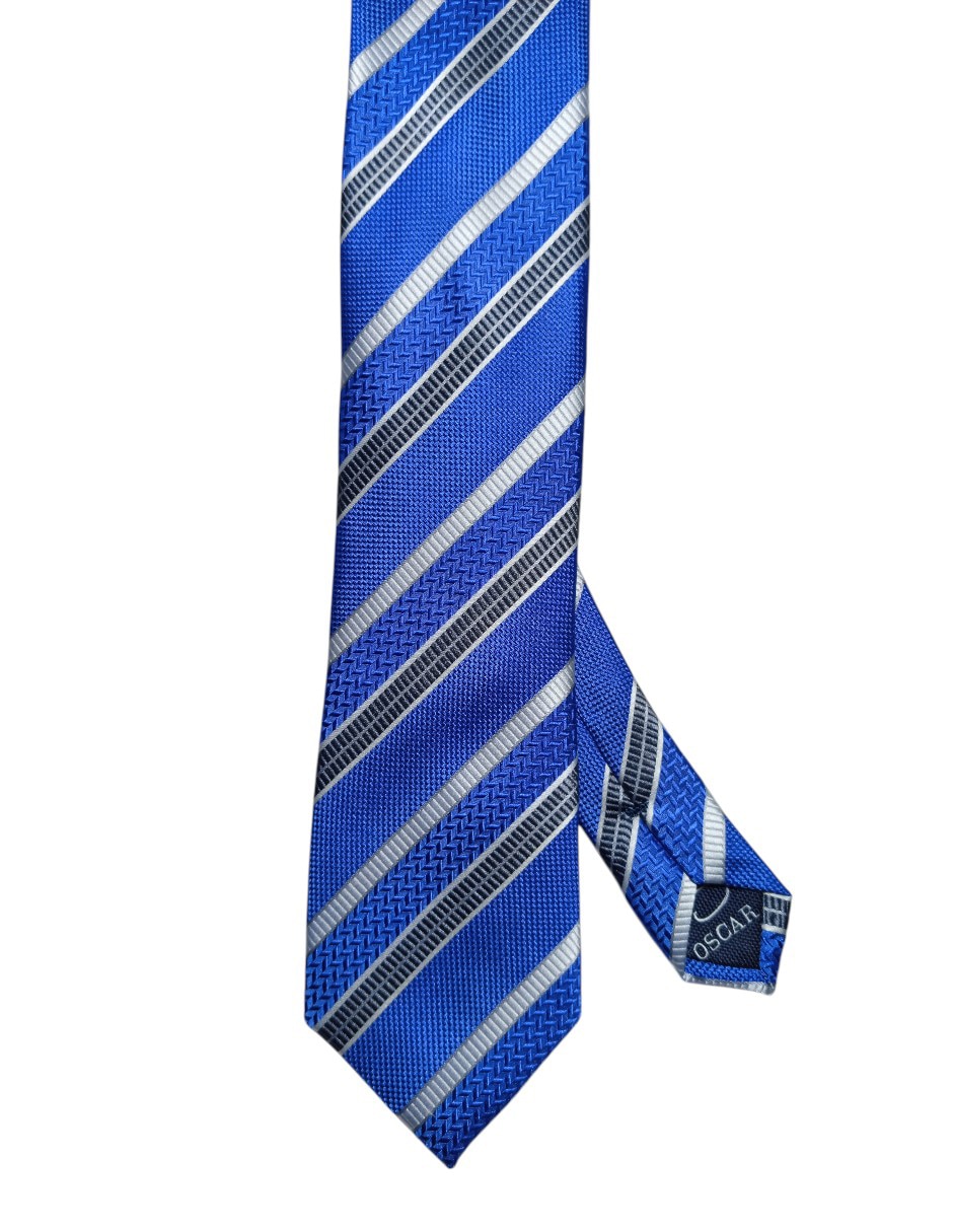 Corbata regular de seda estampada a rayas para hombre Corbata regular de seda estampada a rayas para hombre