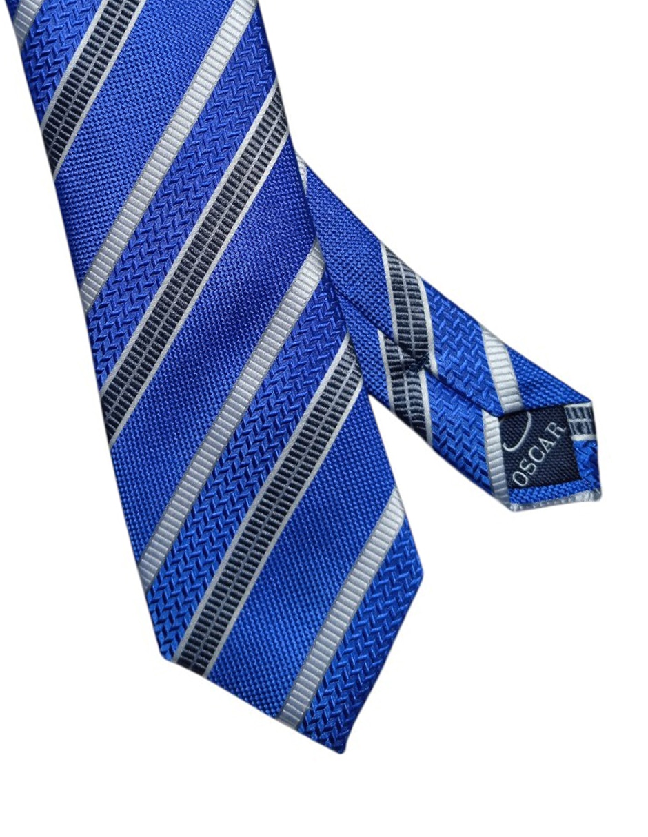 Corbata regular de seda estampada a rayas para hombre 2