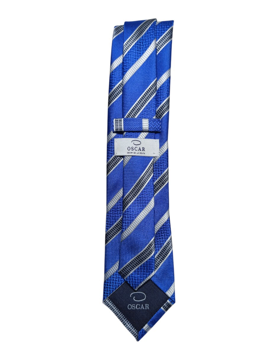 Corbata regular de seda estampada a rayas para hombre 3