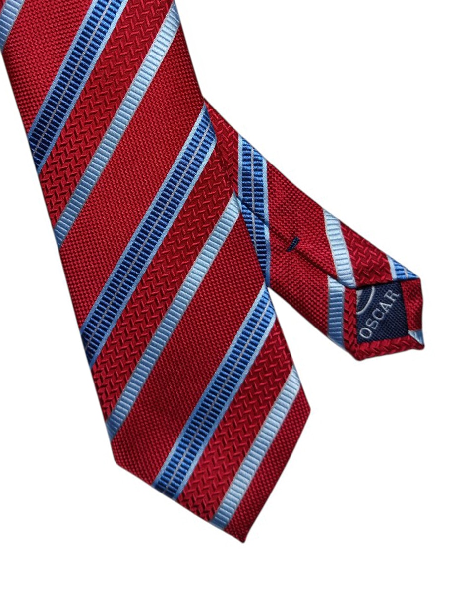 CORBATA O DE LA RENTA A RAYAS RE, ROJOS