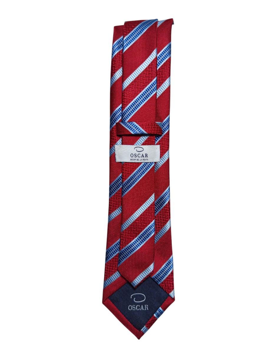 CORBATA O DE LA RENTA A RAYAS RE, ROJOS