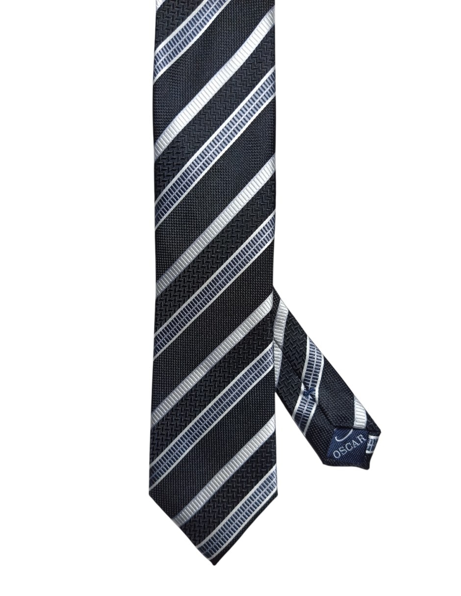 Corbata regular de seda estampada a rayas para hombre Corbata regular de seda estampada a rayas para hombre