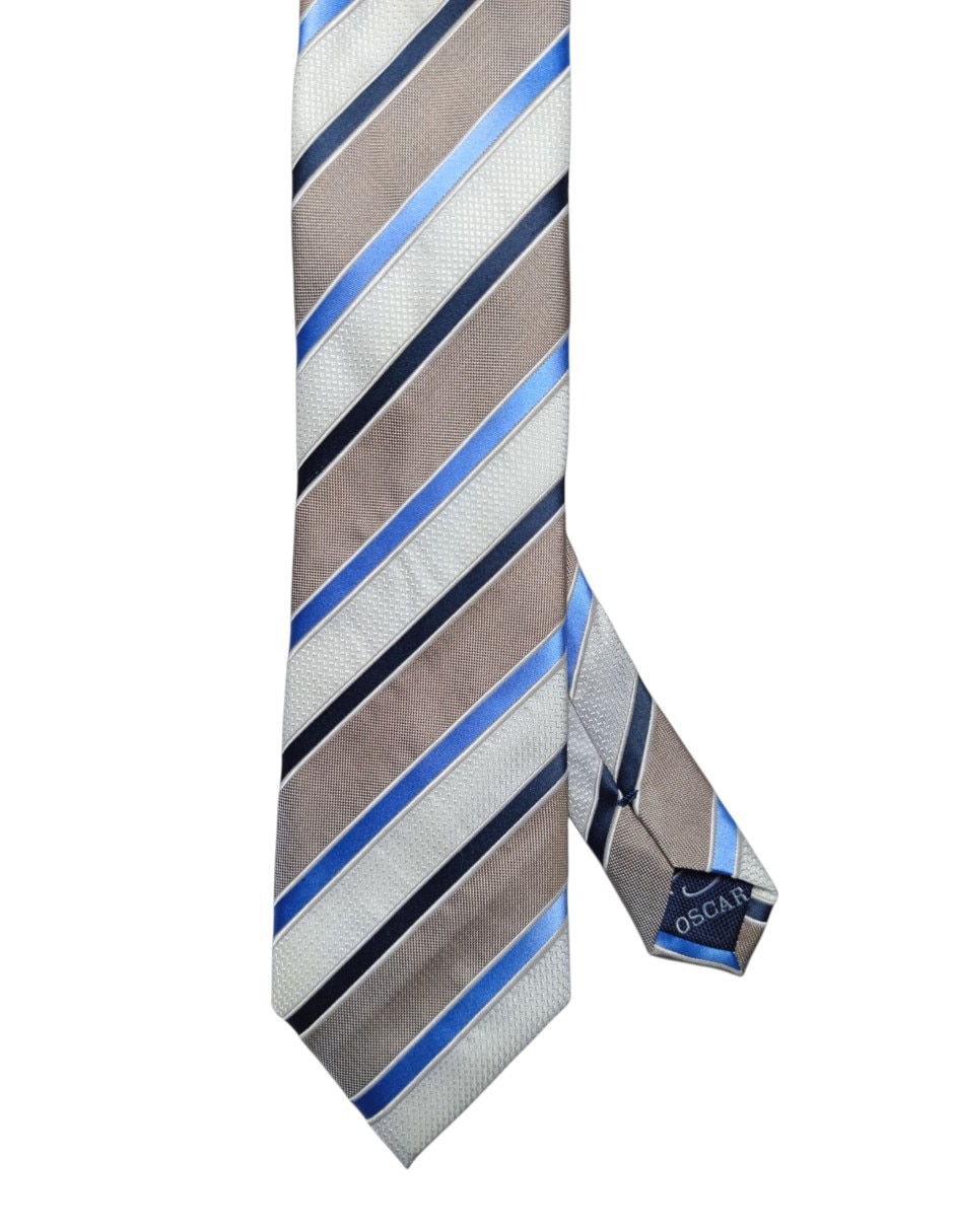 Corbata regular de seda estampada a rayas para hombre