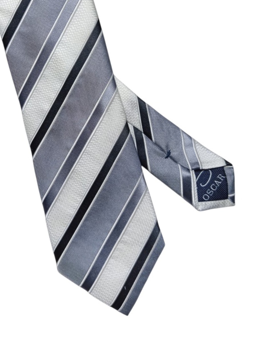 CORBATA O DE LA RENTA A RAYAS RE, GRISS