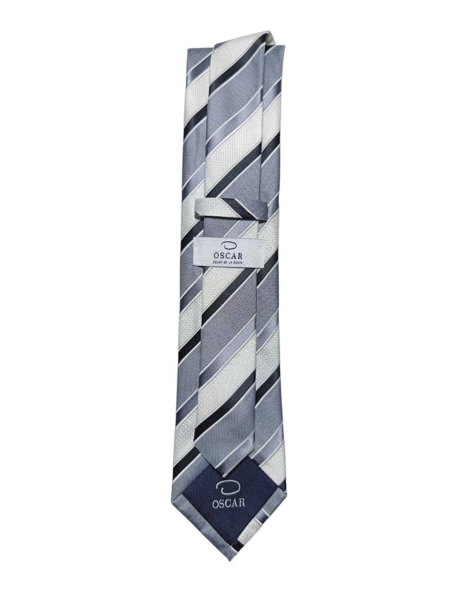 CORBATA O DE LA RENTA A RAYAS RE, GRISS