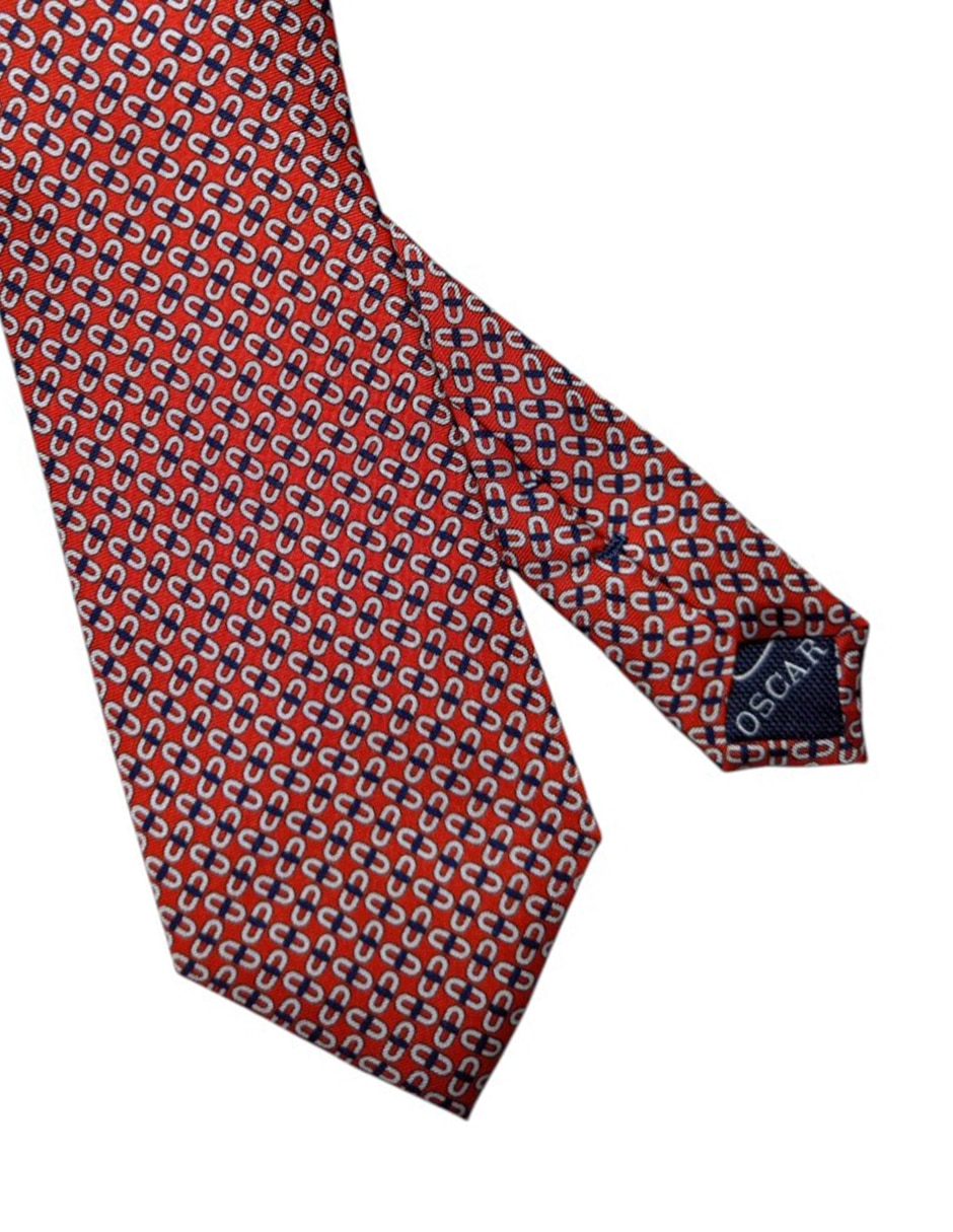 Corbata regular de seda estampado geométrico para hombre 2