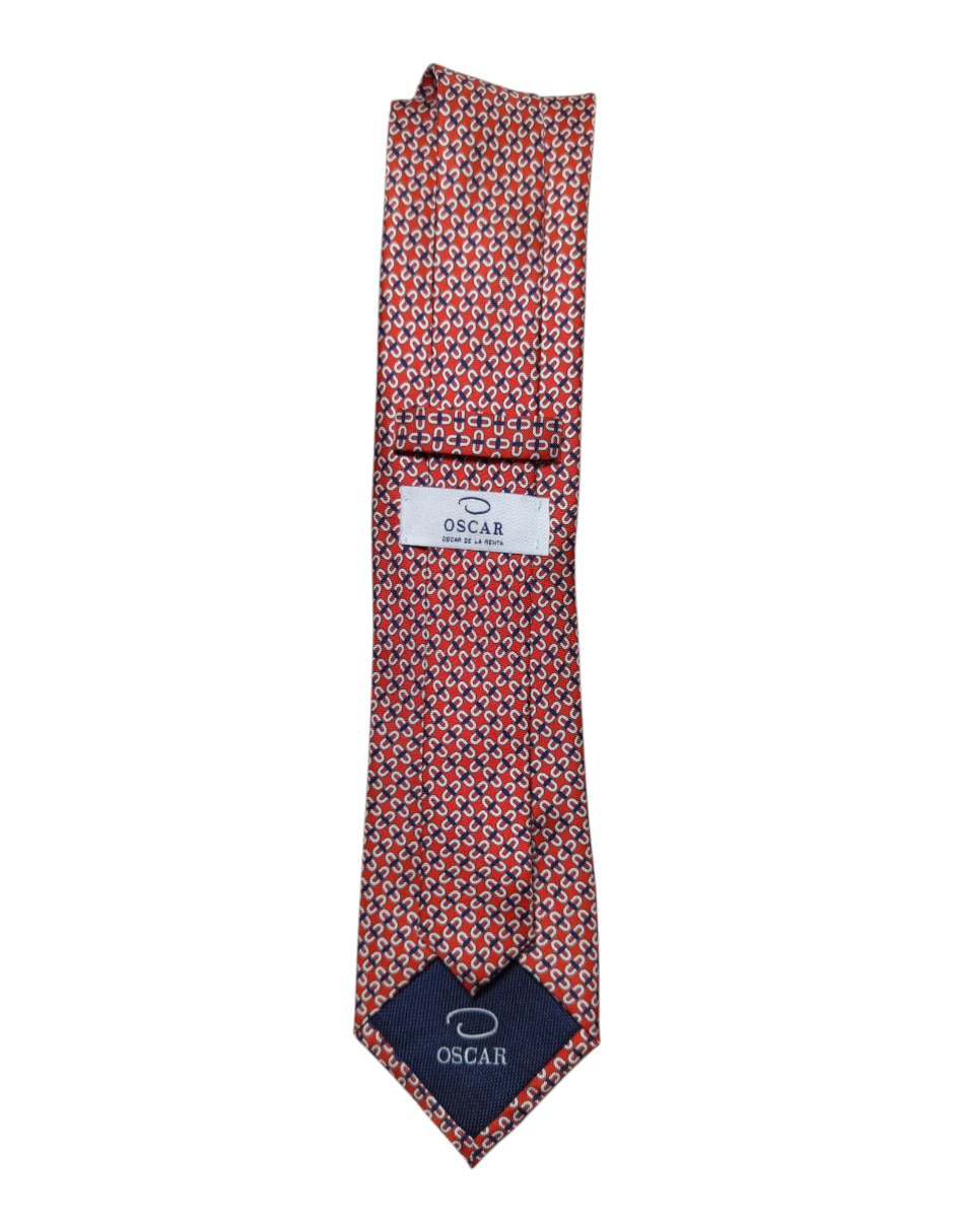 Corbata regular de seda estampado geométrico para hombre 3