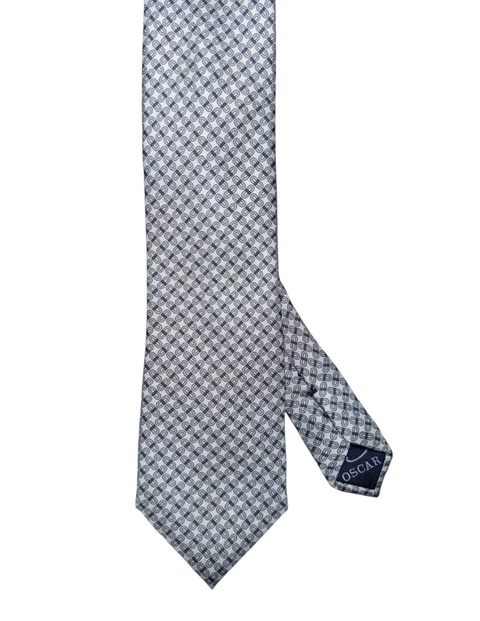 Corbata regular de seda estampado geométrico para hombre Corbata regular de seda estampado geométrico para hombre