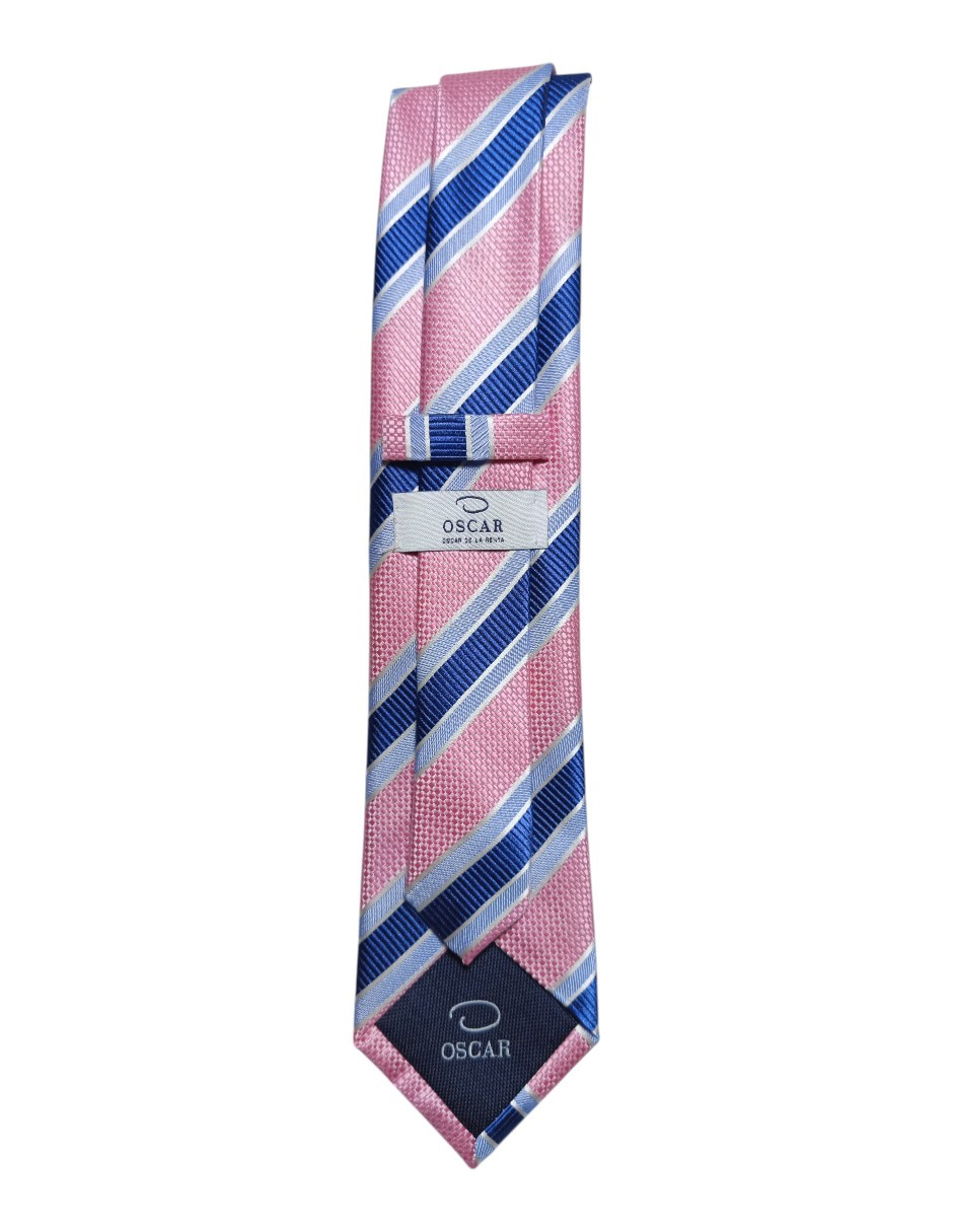 Corbata regular de seda estampada a rayas para hombre 3