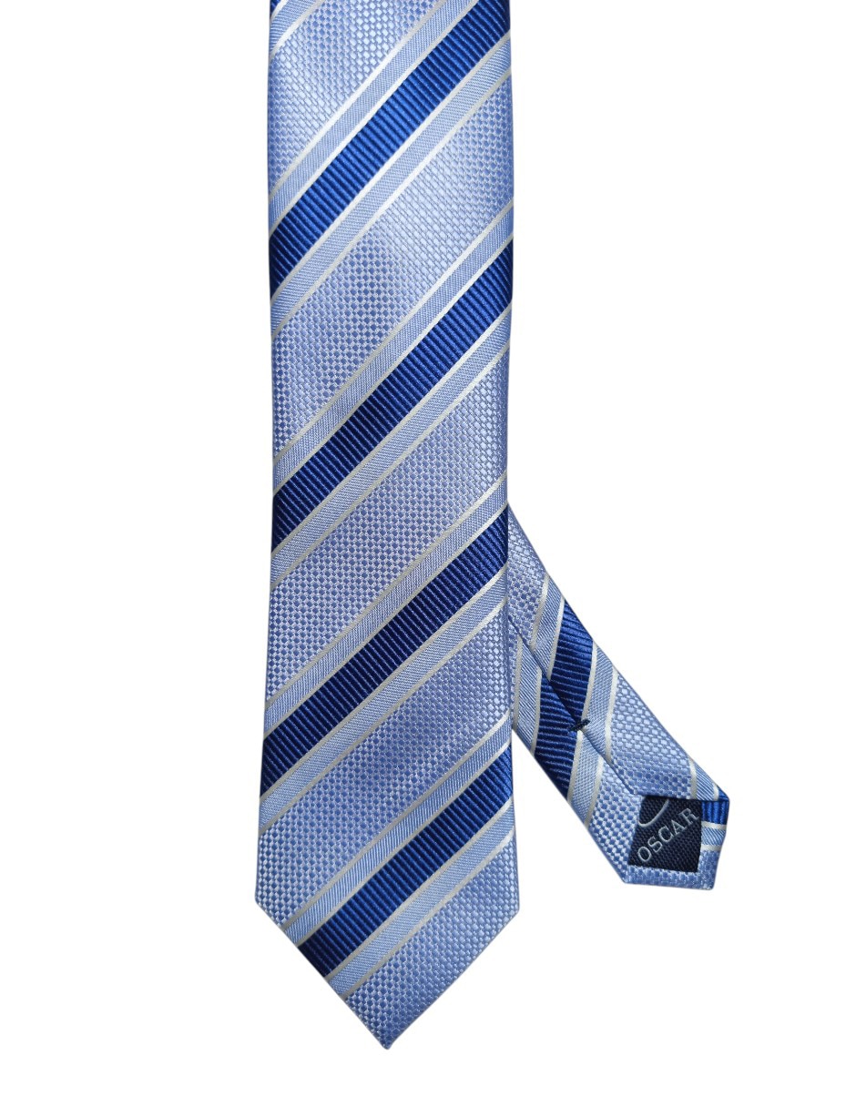 Corbata regular de seda estampada a rayas para hombre