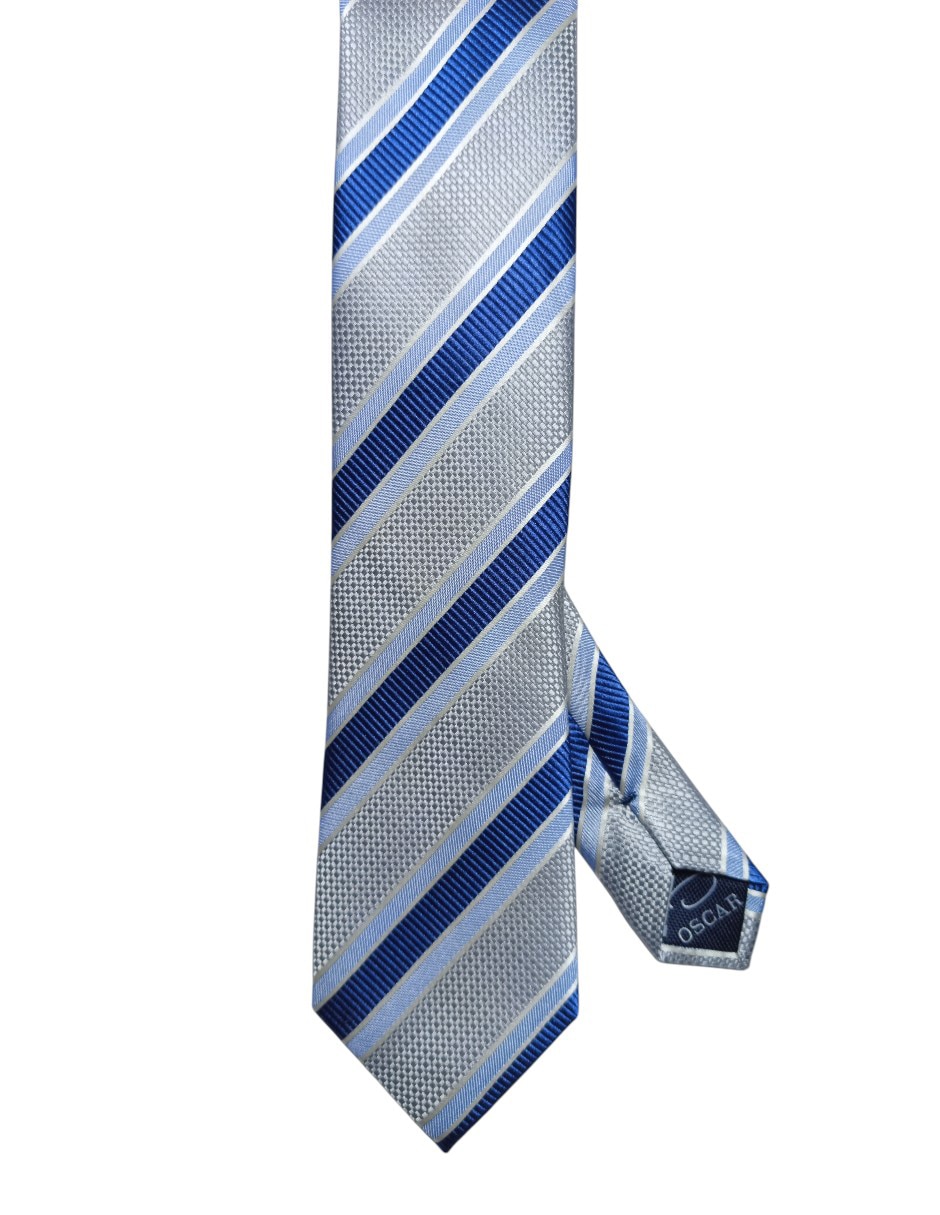 CORBATA O DE LA RENTA A RAYA, PLATEADOS
