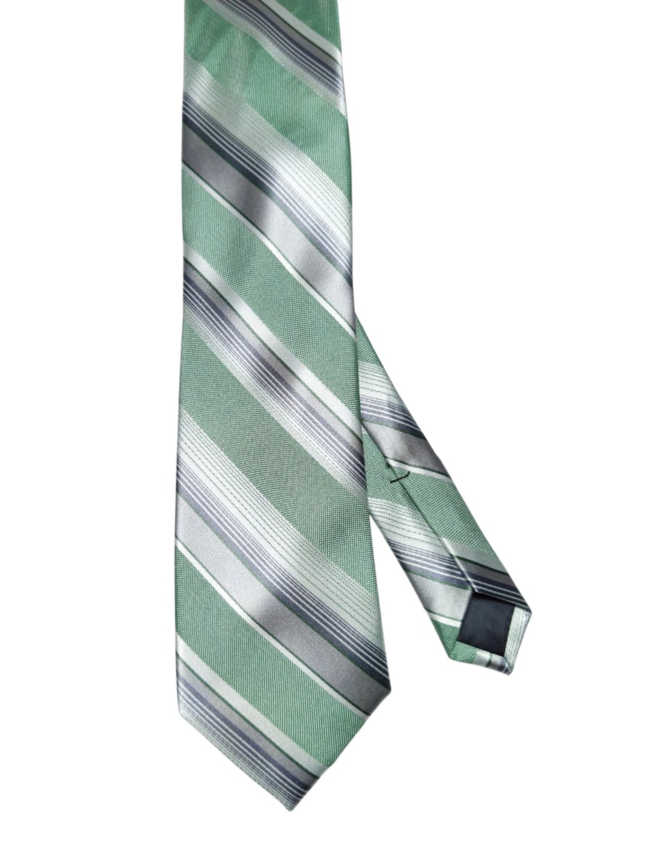 Corbata regular de seda estampado a rayas para hombre