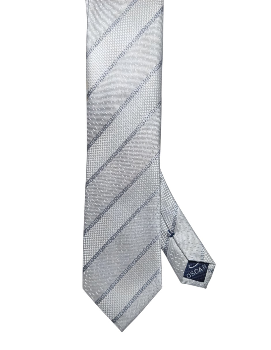 CORBATA O DE LA RENTA A RAYA, PLATEADOS