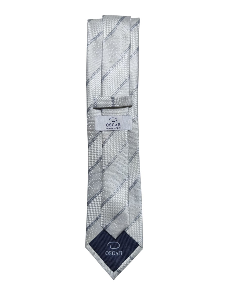 Corbata regular de seda estampado a rayas para hombre 3