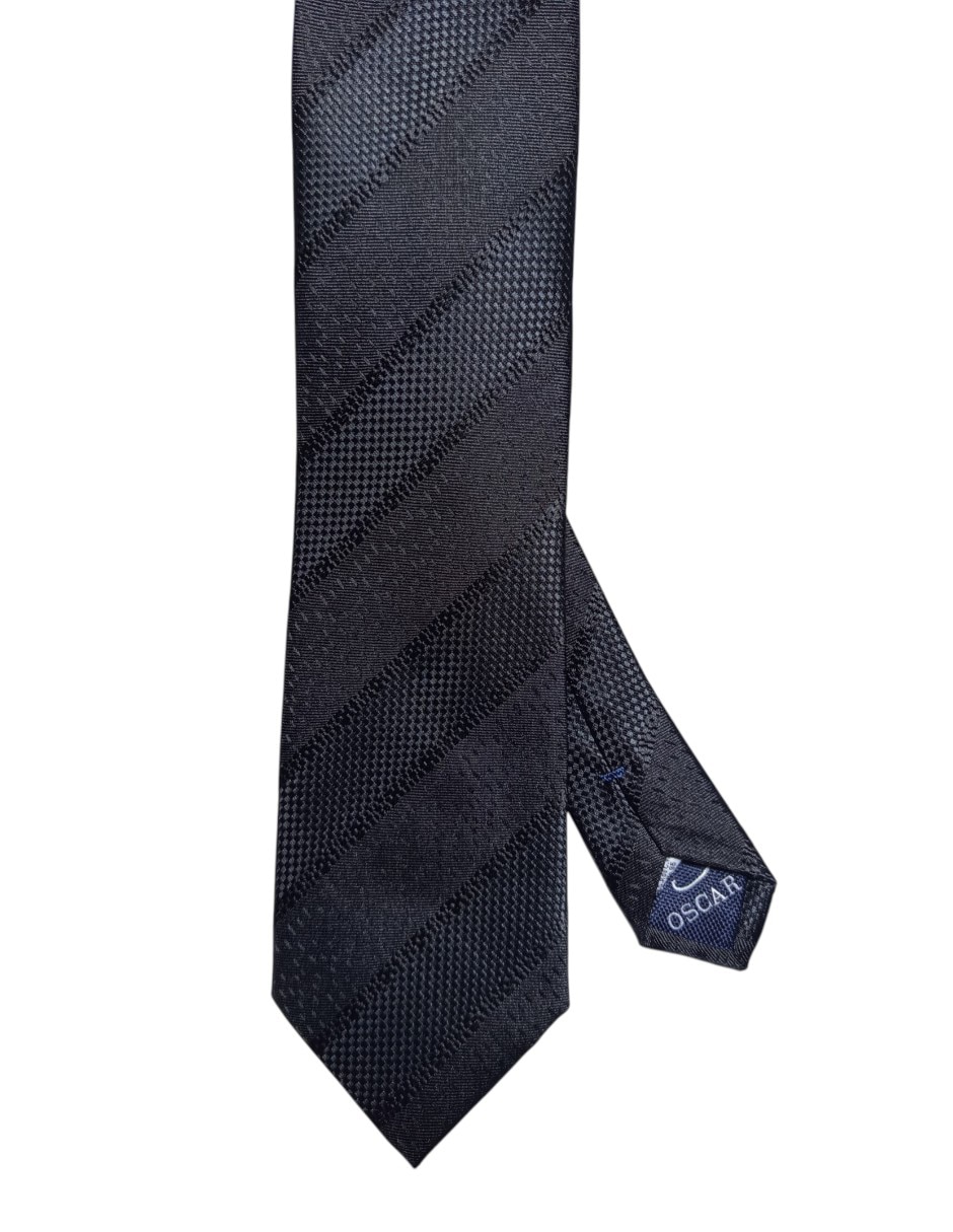 Corbata regular de seda estampado a rayas para hombre