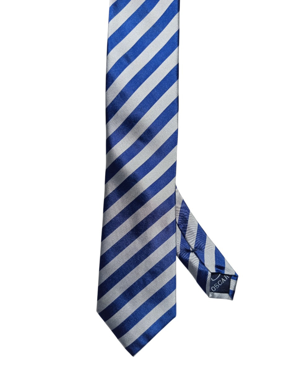 Corbata regular de seda estampada a rayas para hombre