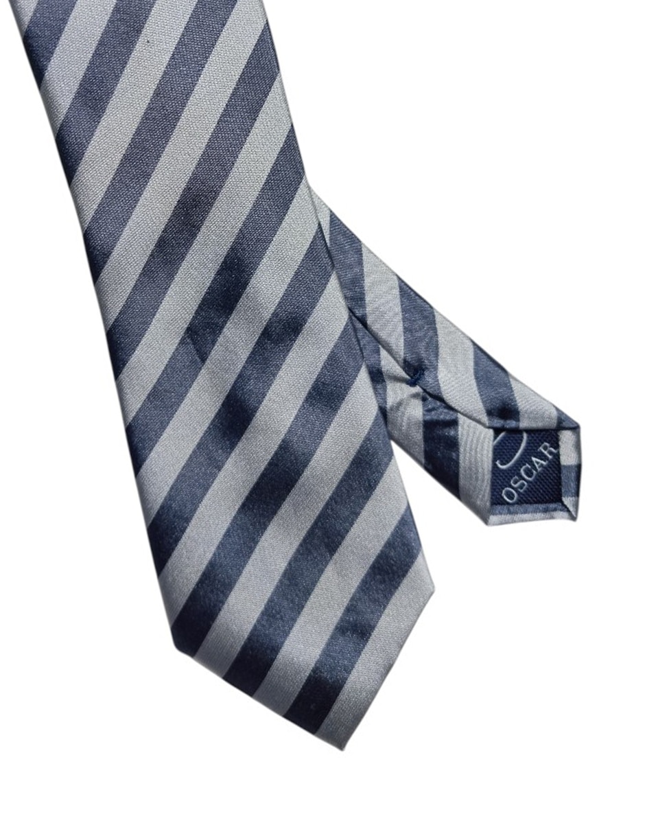 Corbata regular de seda estampada a rayas para hombre 2