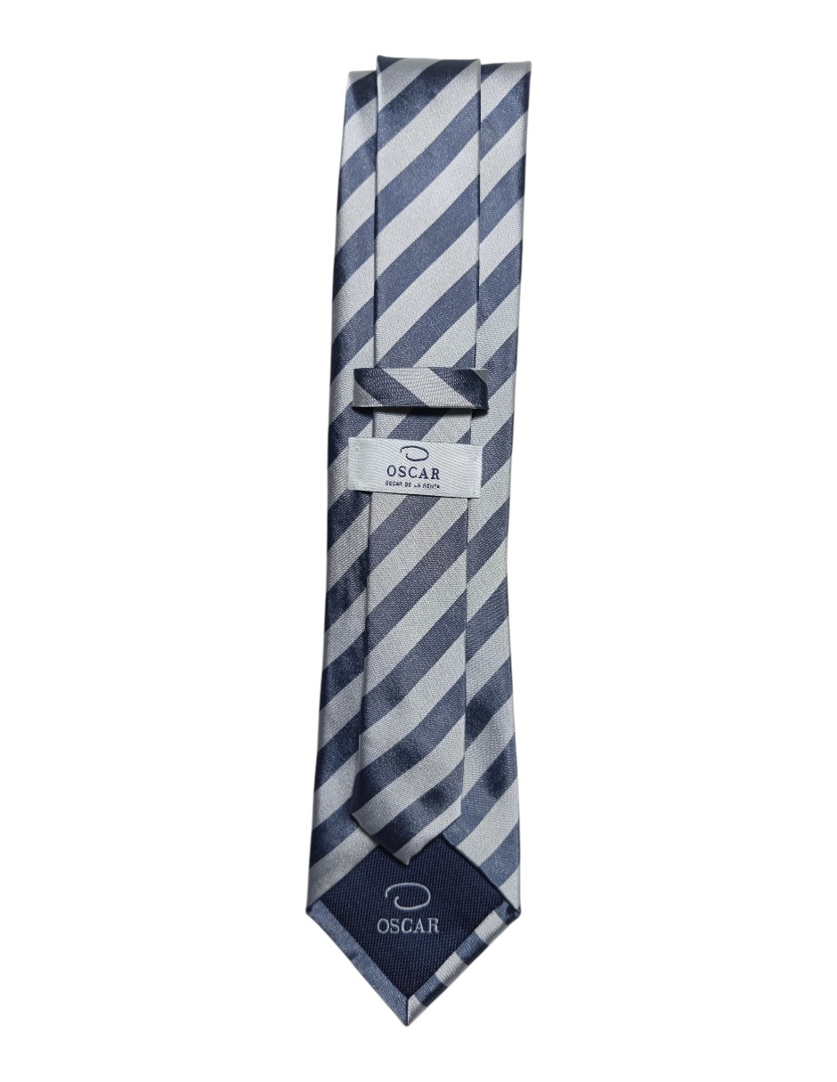 Corbata regular de seda estampada a rayas para hombre 3