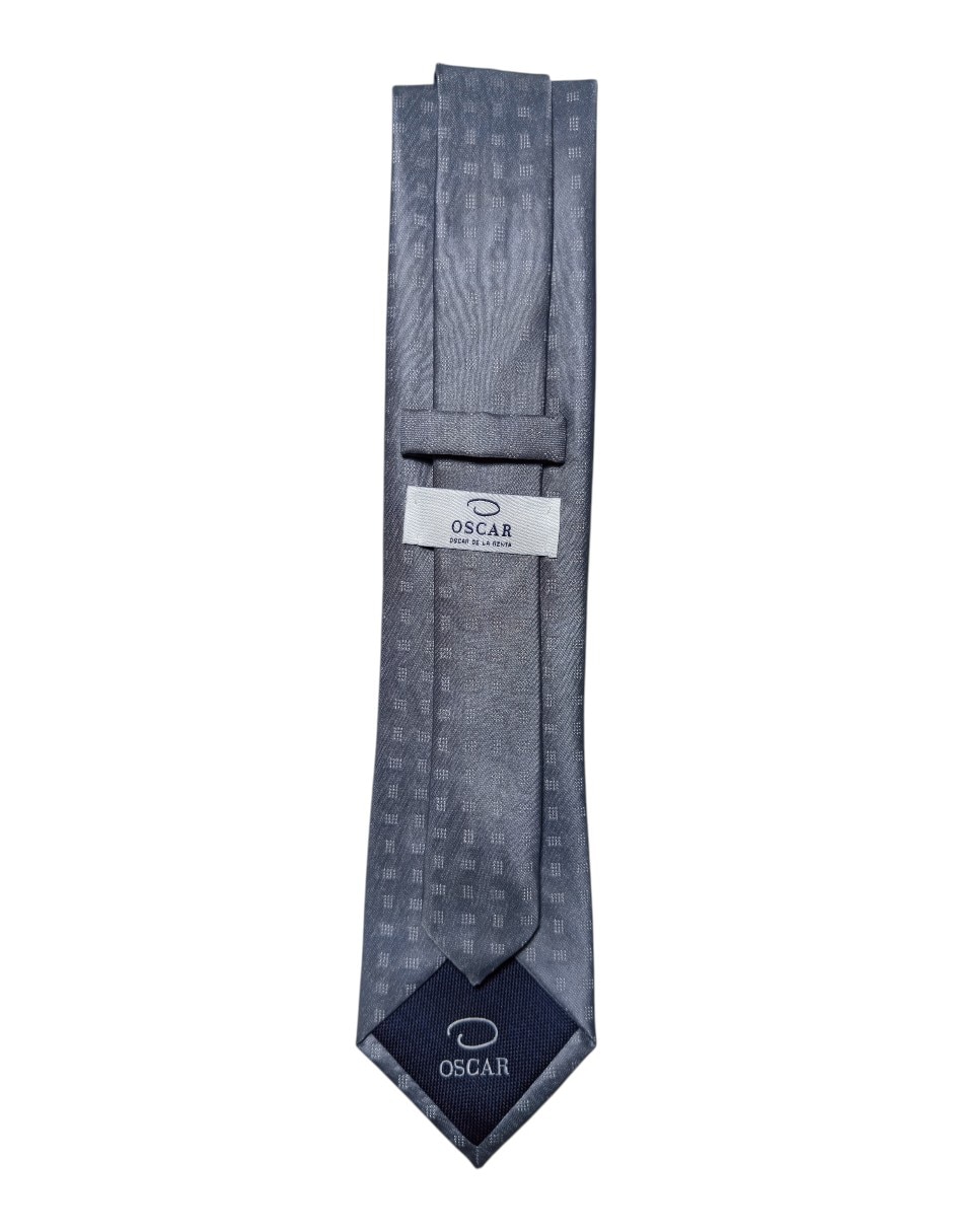 CORBATA O DE LA RENTA GEOMÉTRICO, GRISA