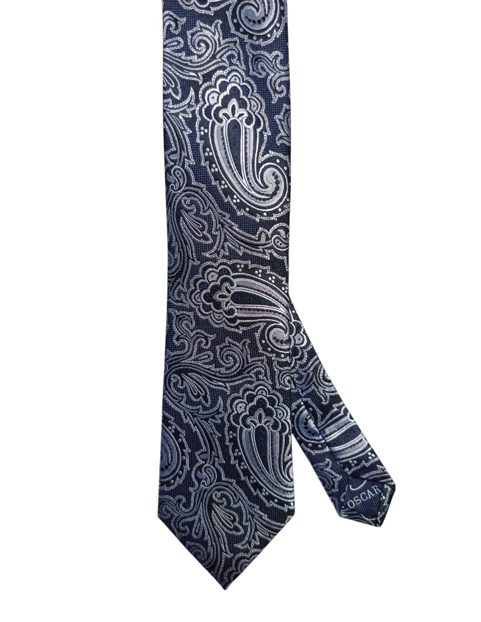Corbata regular de seda estampado paisley para hombre