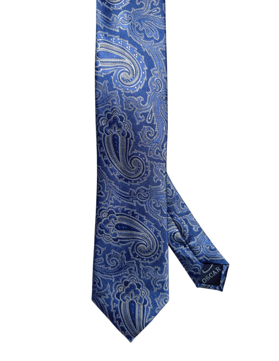 Corbata regular de seda estampado paisley para hombre