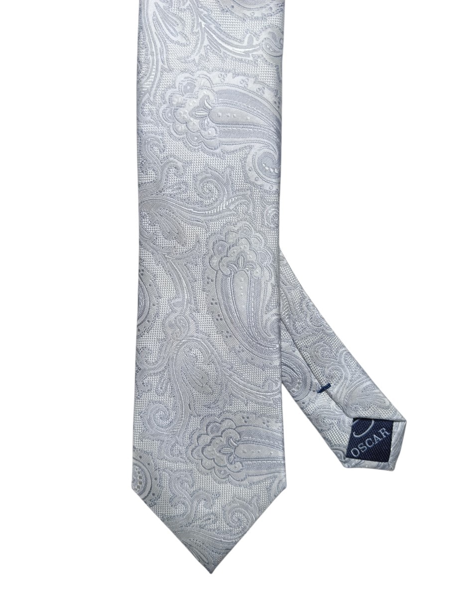 CORBATA O DE LA RENTA PAISLE, PLATEADOS
