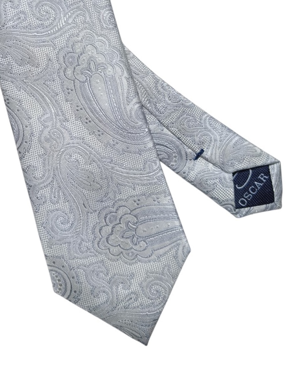 CORBATA O DE LA RENTA PAISLE, PLATEADOS