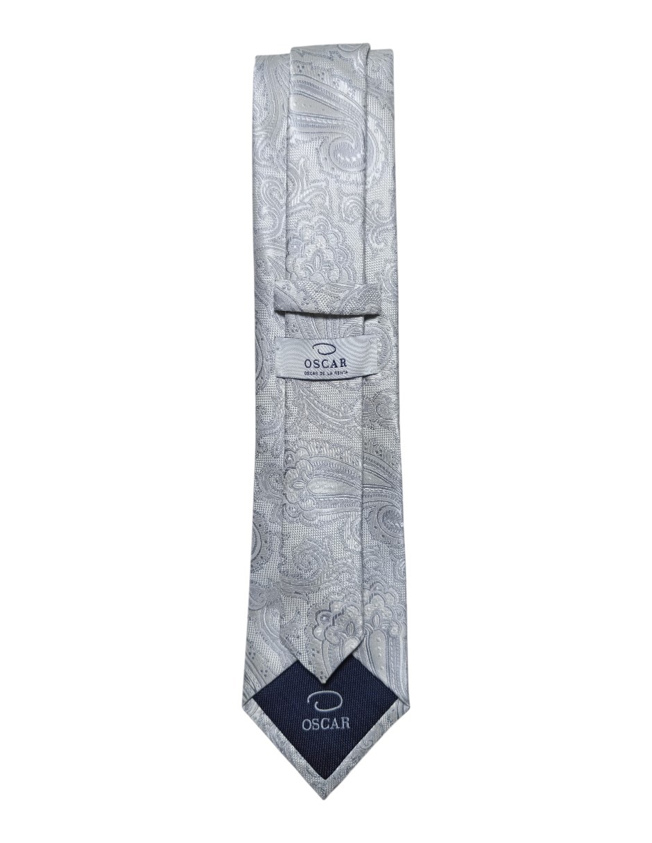 CORBATA O DE LA RENTA PAISLE, PLATEADOS