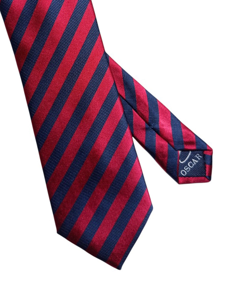 Corbata regular de seda estampada a rayas para hombre 2