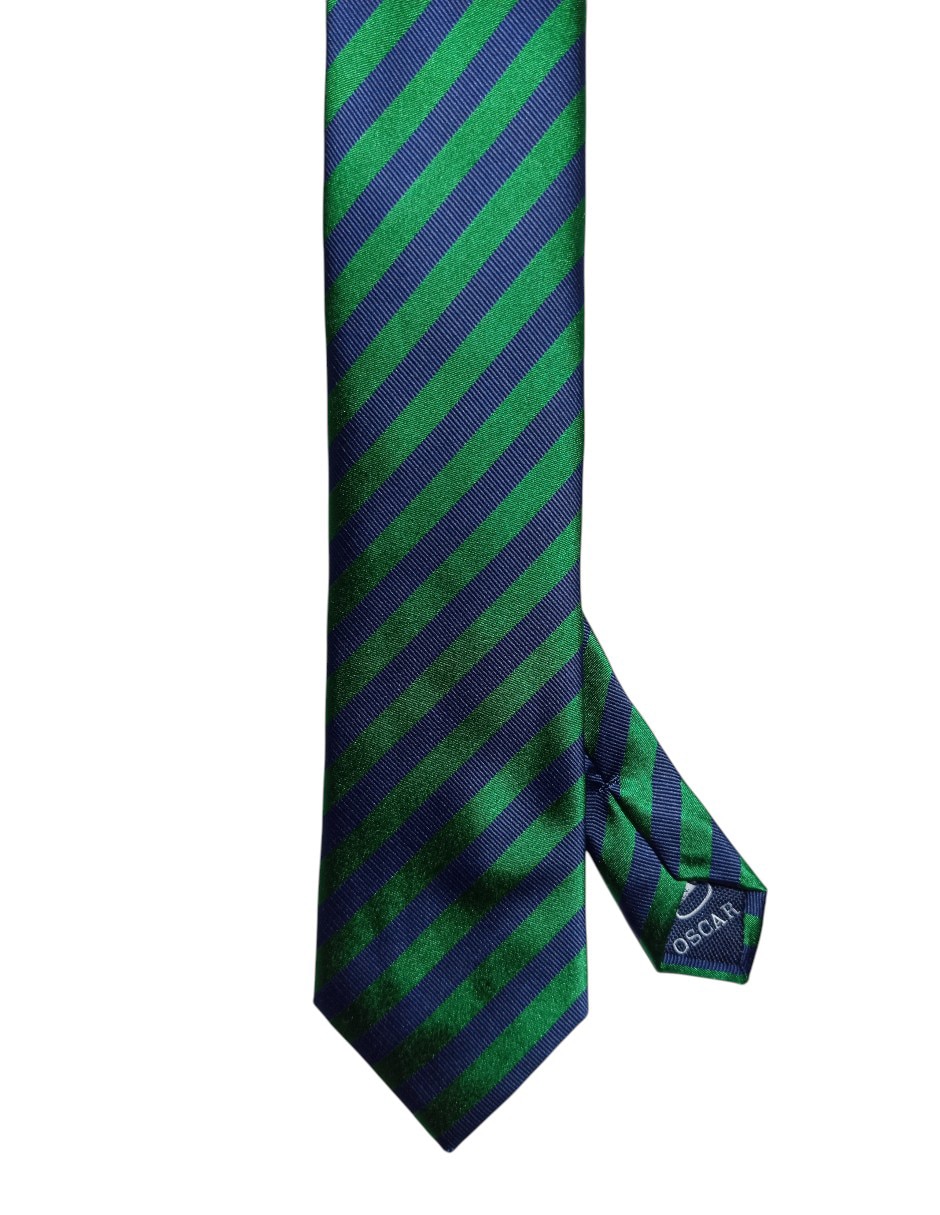 Corbata regular de seda estampada a rayas para hombre