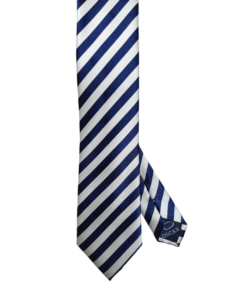 Corbata regular de seda estampada a rayas para hombre