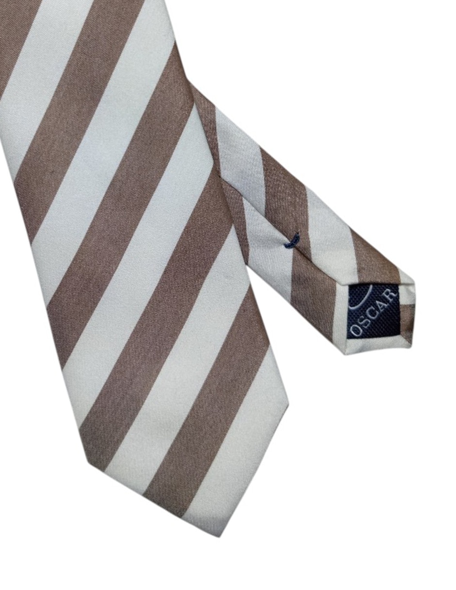 Corbata regular de seda estampado a rayas para hombre 2