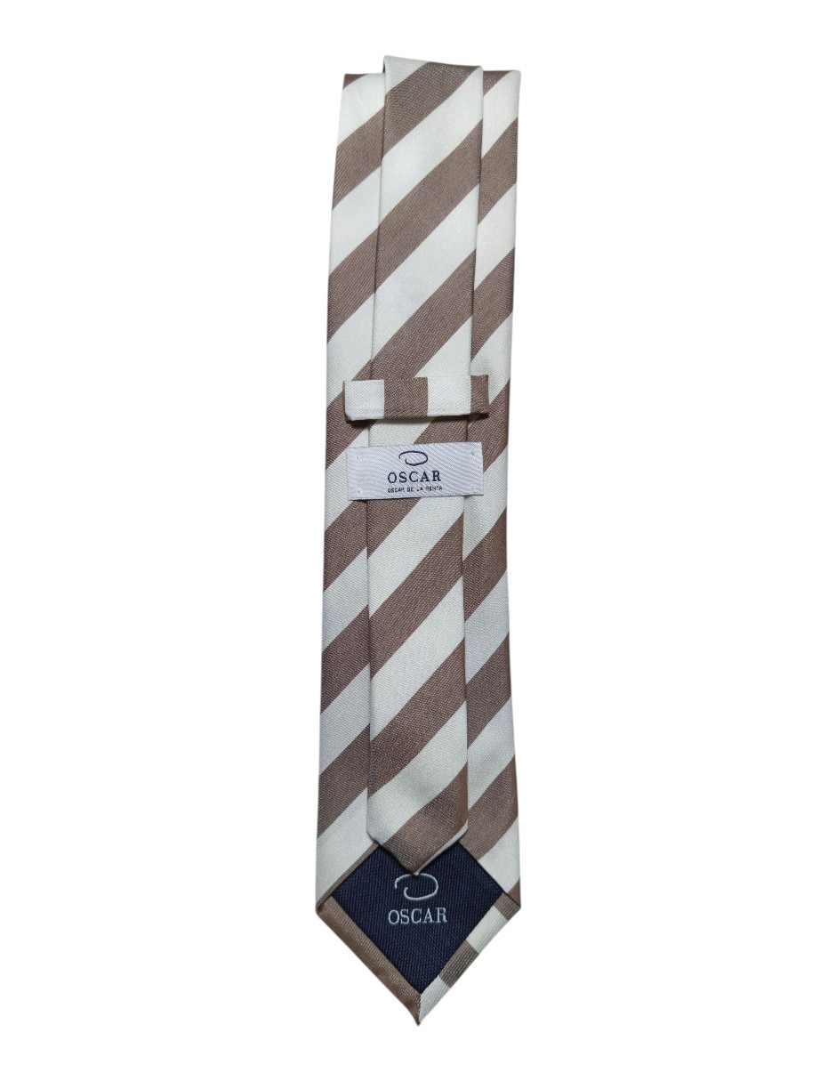 Corbata regular de seda estampado a rayas para hombre 3
