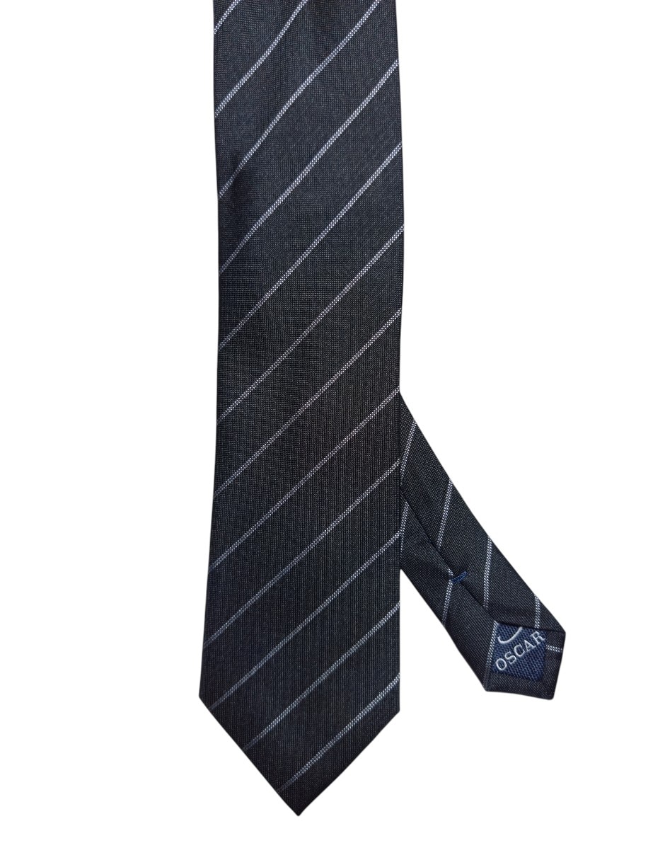 Corbata regular de seda estampado a rayas para hombre