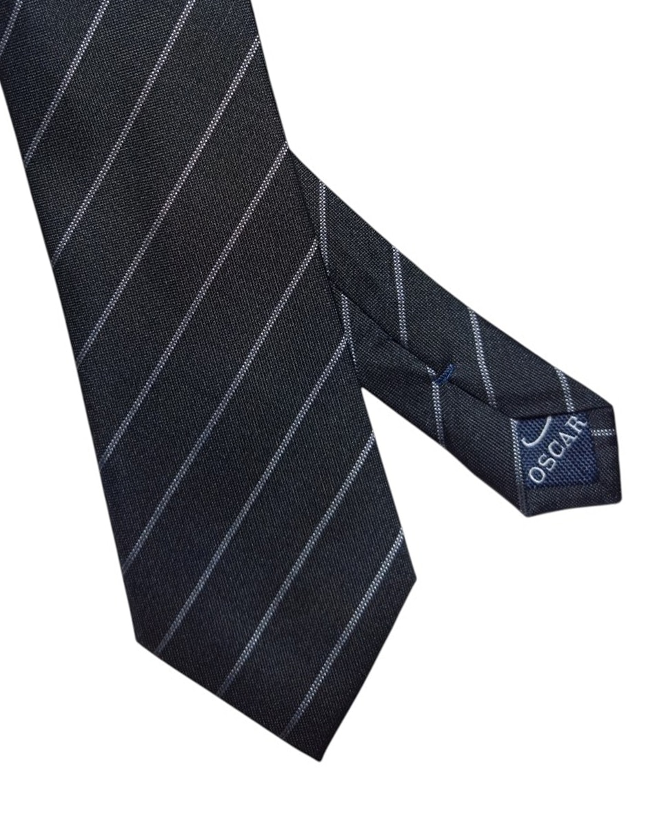 Corbata Oscar de la Renta regular de seda estampado a rayas para hombre