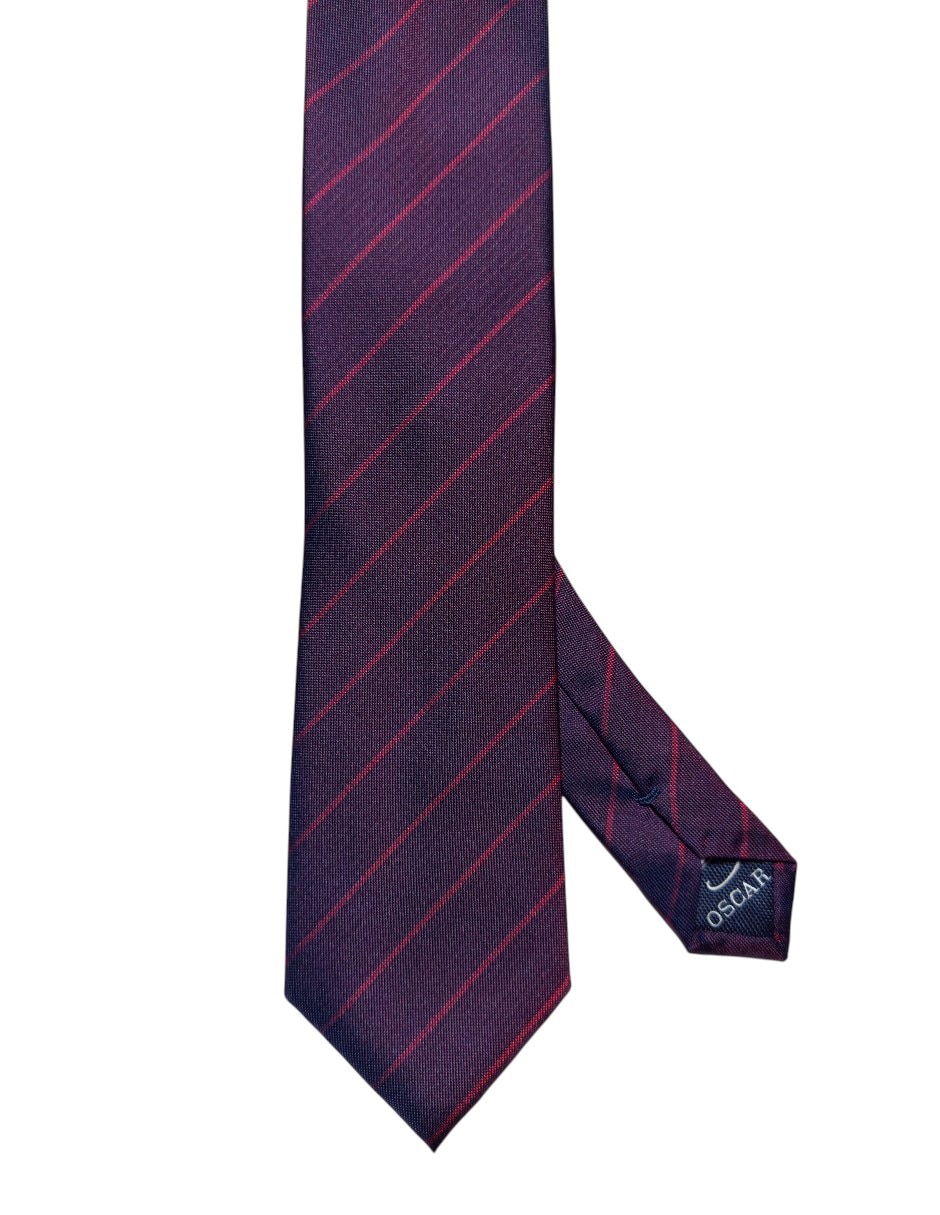 Corbata regular de seda estampado a rayas para hombre
