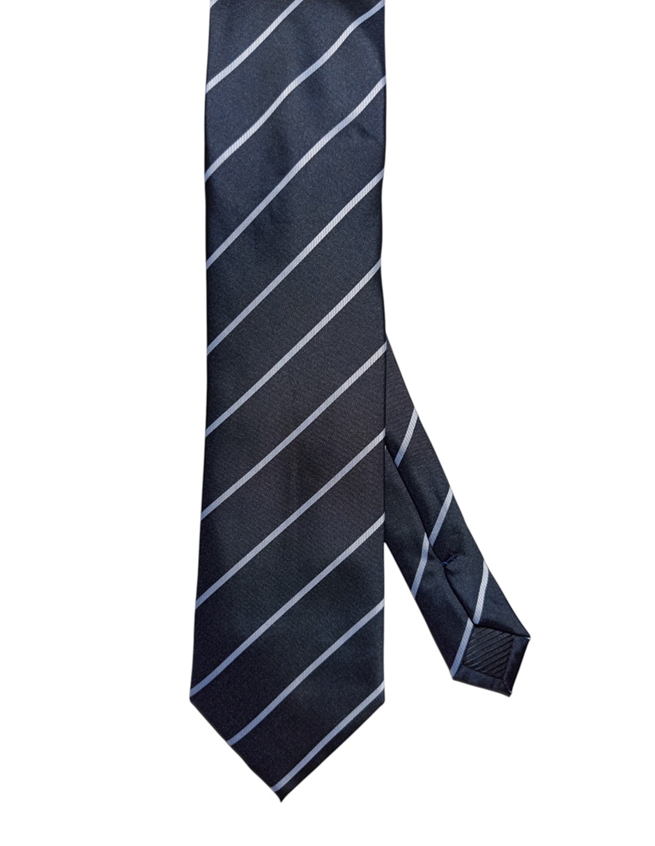 Corbata regular de seda estampado a rayas para hombre