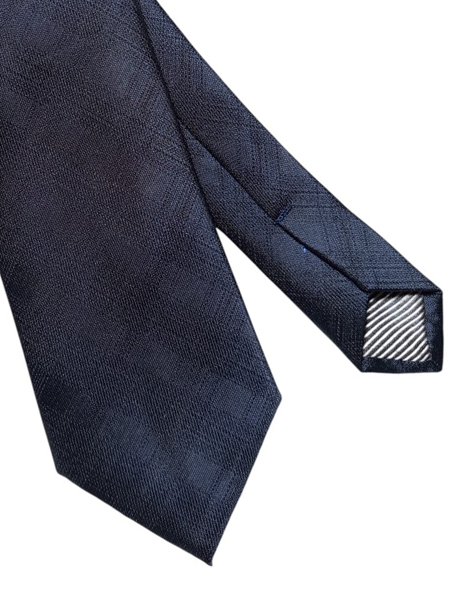 Corbata regular de seda estampado a cuadros para hombre 2