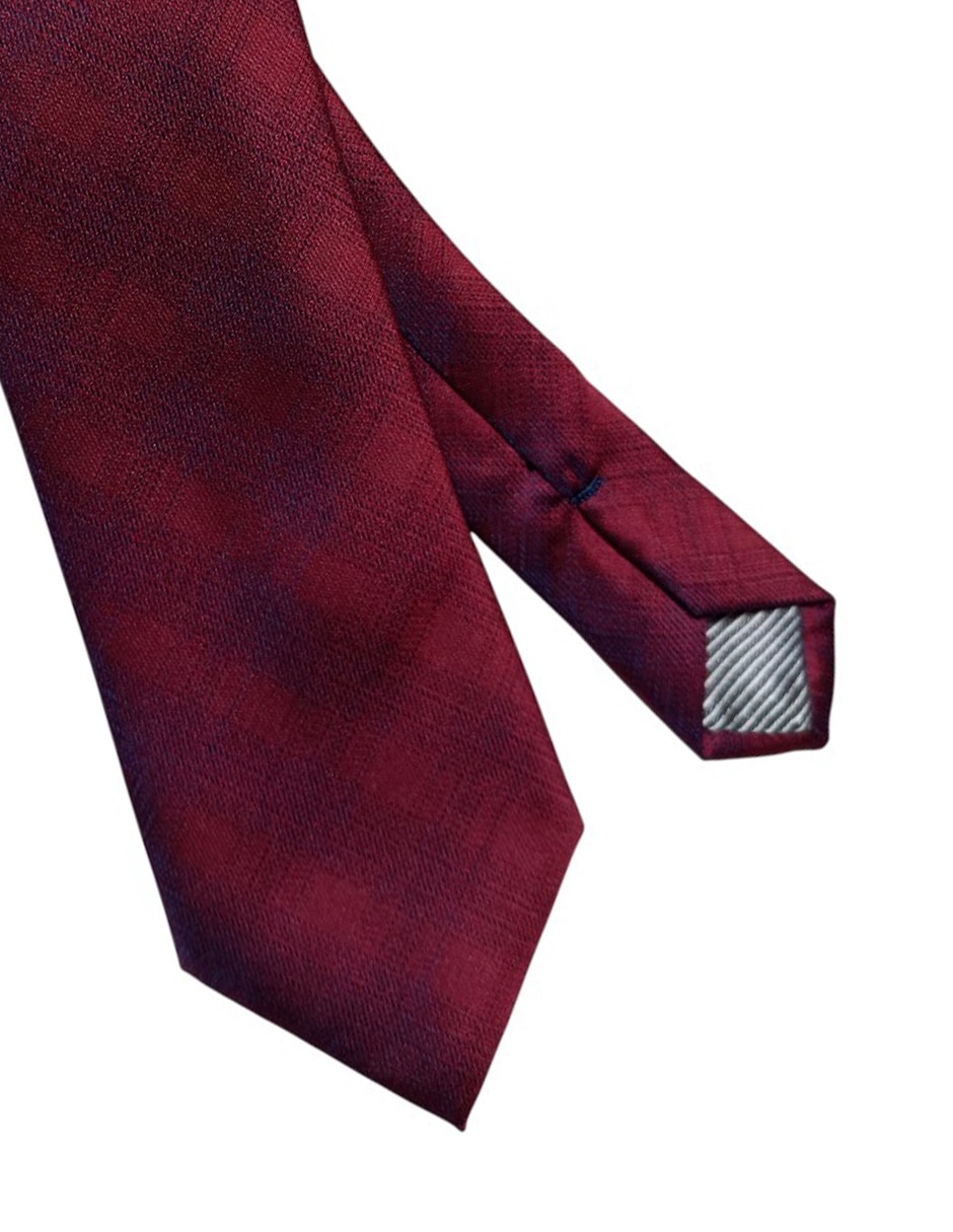 Corbata regular de seda estampado a cuadros para hombre 2