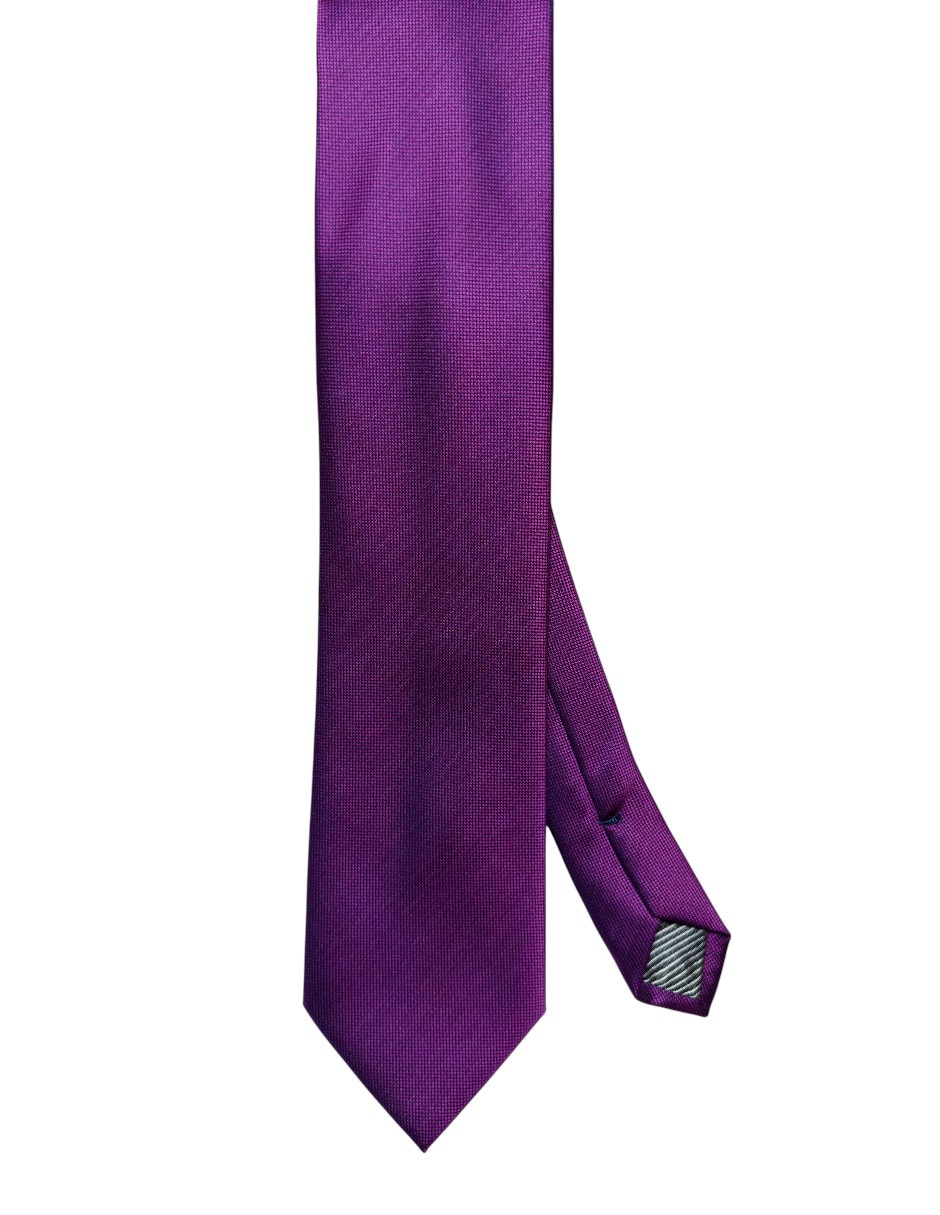 Corbata regular de seda estampado liso para hombre