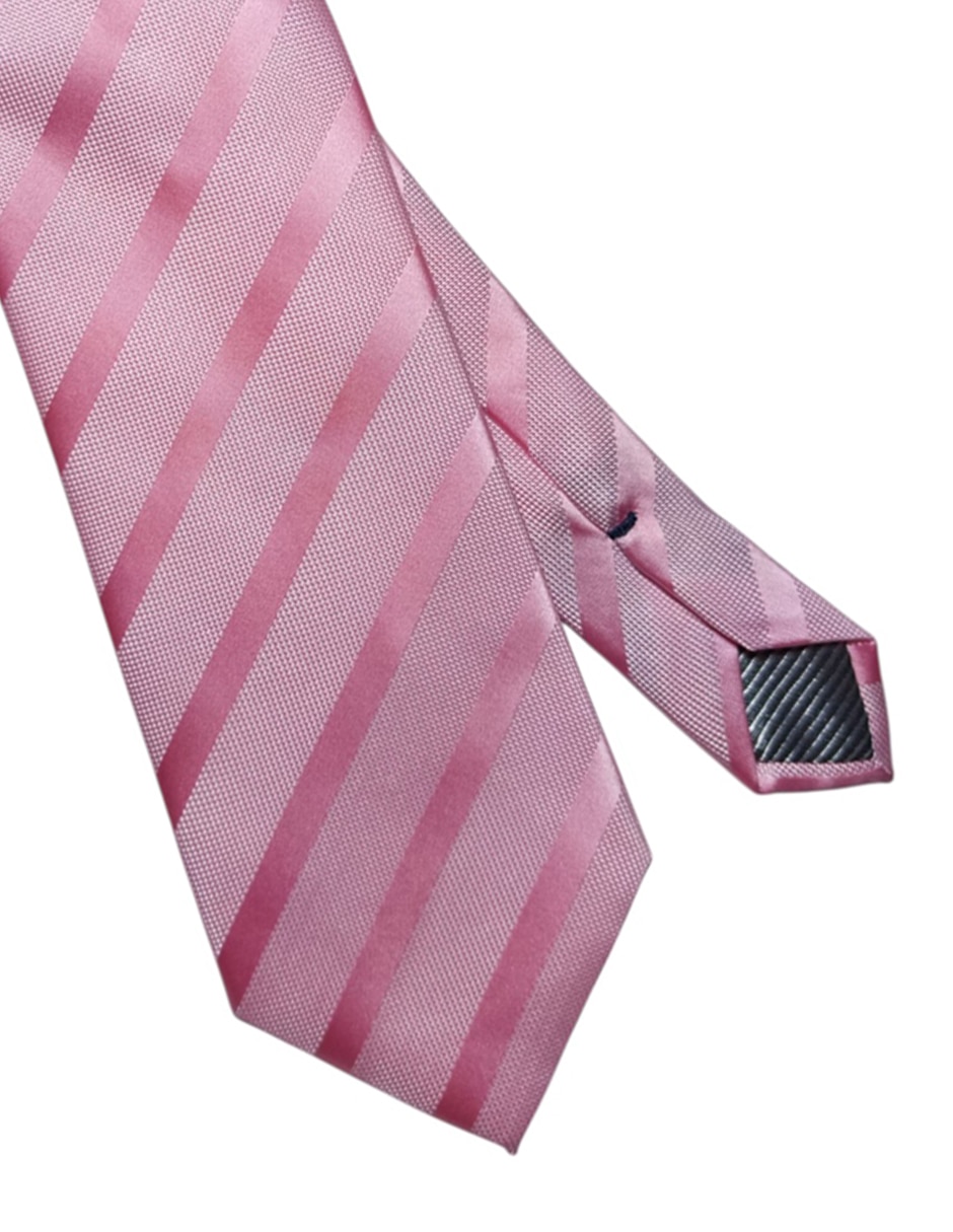 Corbata regular de seda estampado a rayas para hombre 3