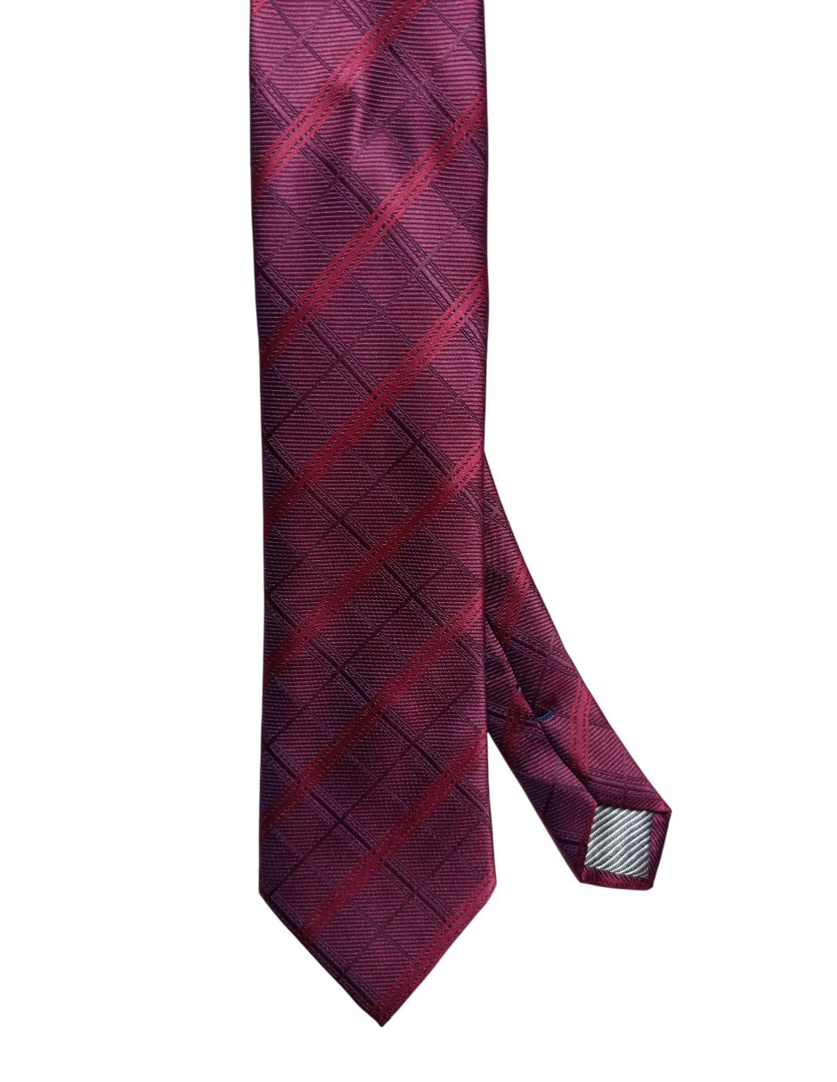 Corbata regular de seda estampado a cuadros para hombre