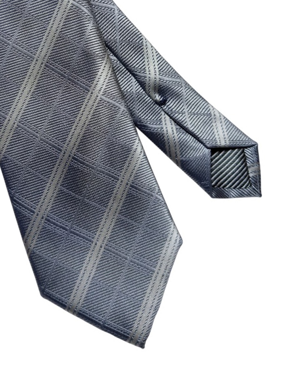 Corbata regular de seda estampado a cuadros para hombre 2