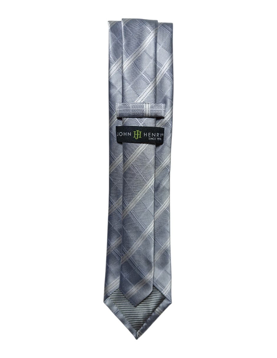 Corbata regular de seda estampado a cuadros para hombre 3