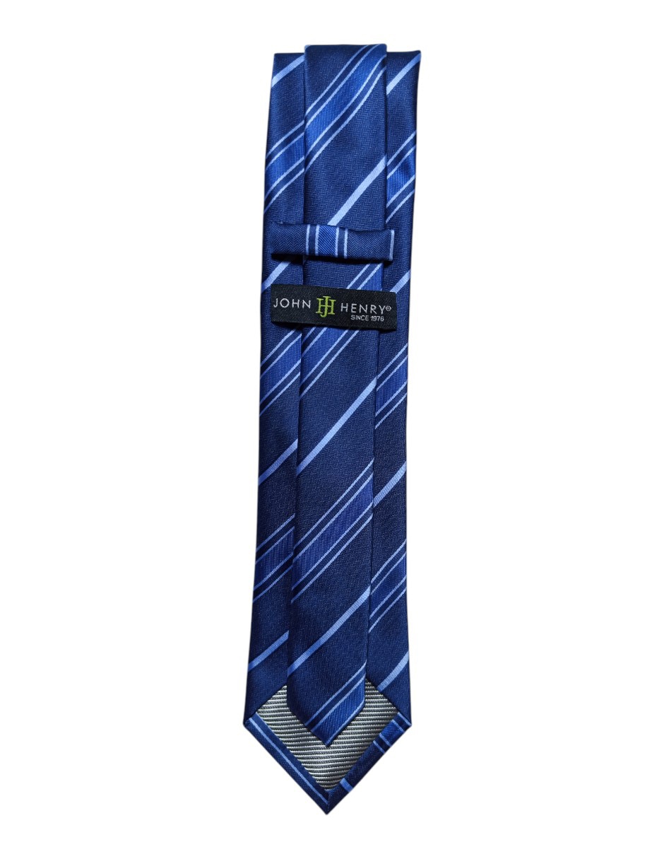 Corbata regular de seda estampada a rayas para hombre 3