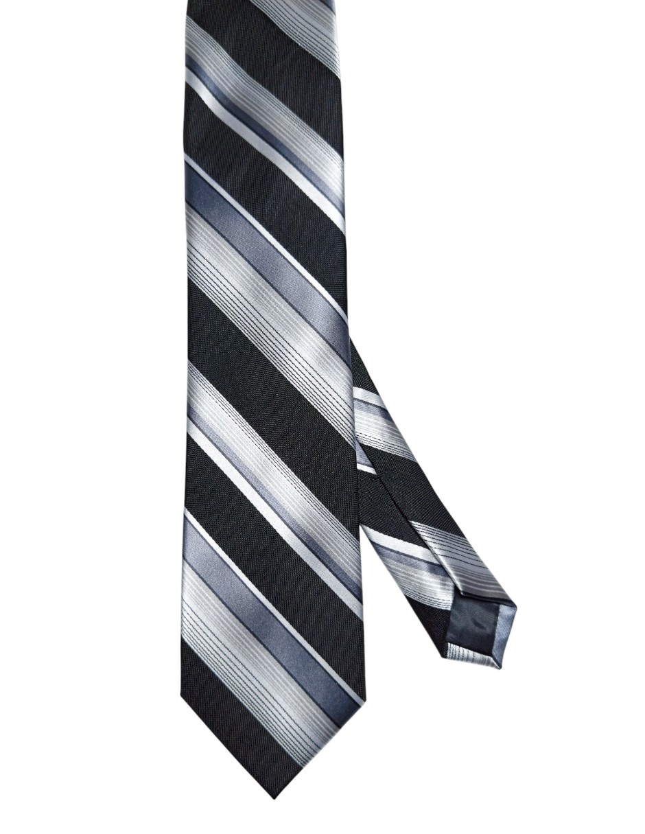 Corbata regular de seda estampado a rayas para hombre