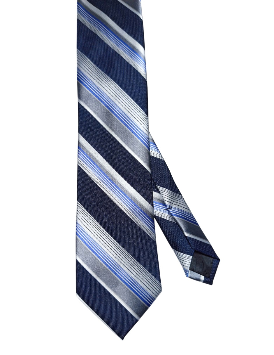 Corbata regular de seda estampado a rayas para hombre