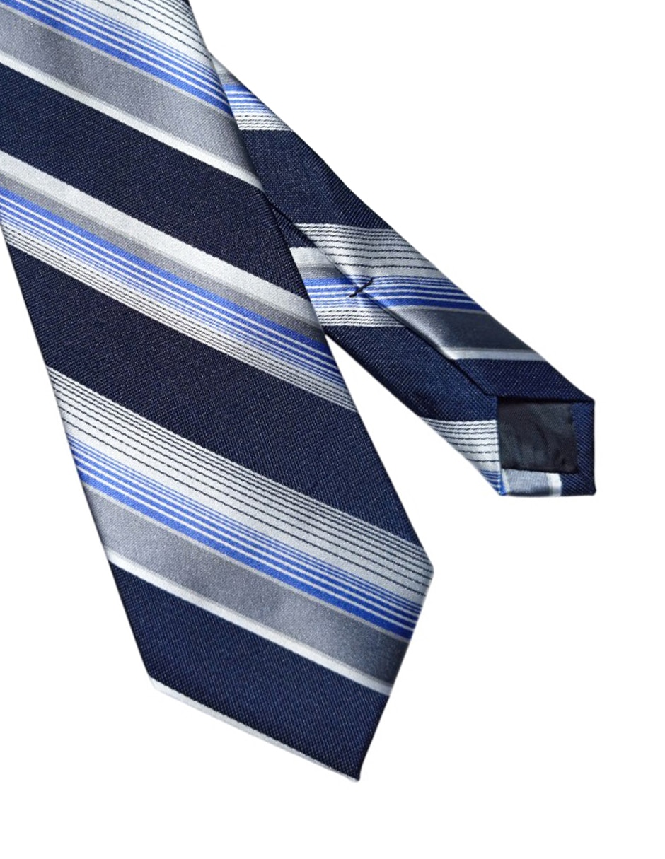 Corbata regular de seda estampado a rayas para hombre 2