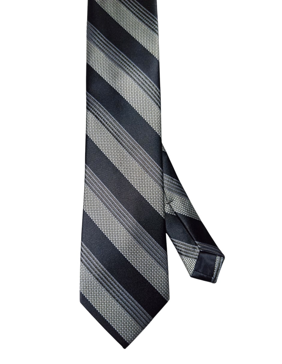 Corbata regular de seda estampado a rayas para hombre