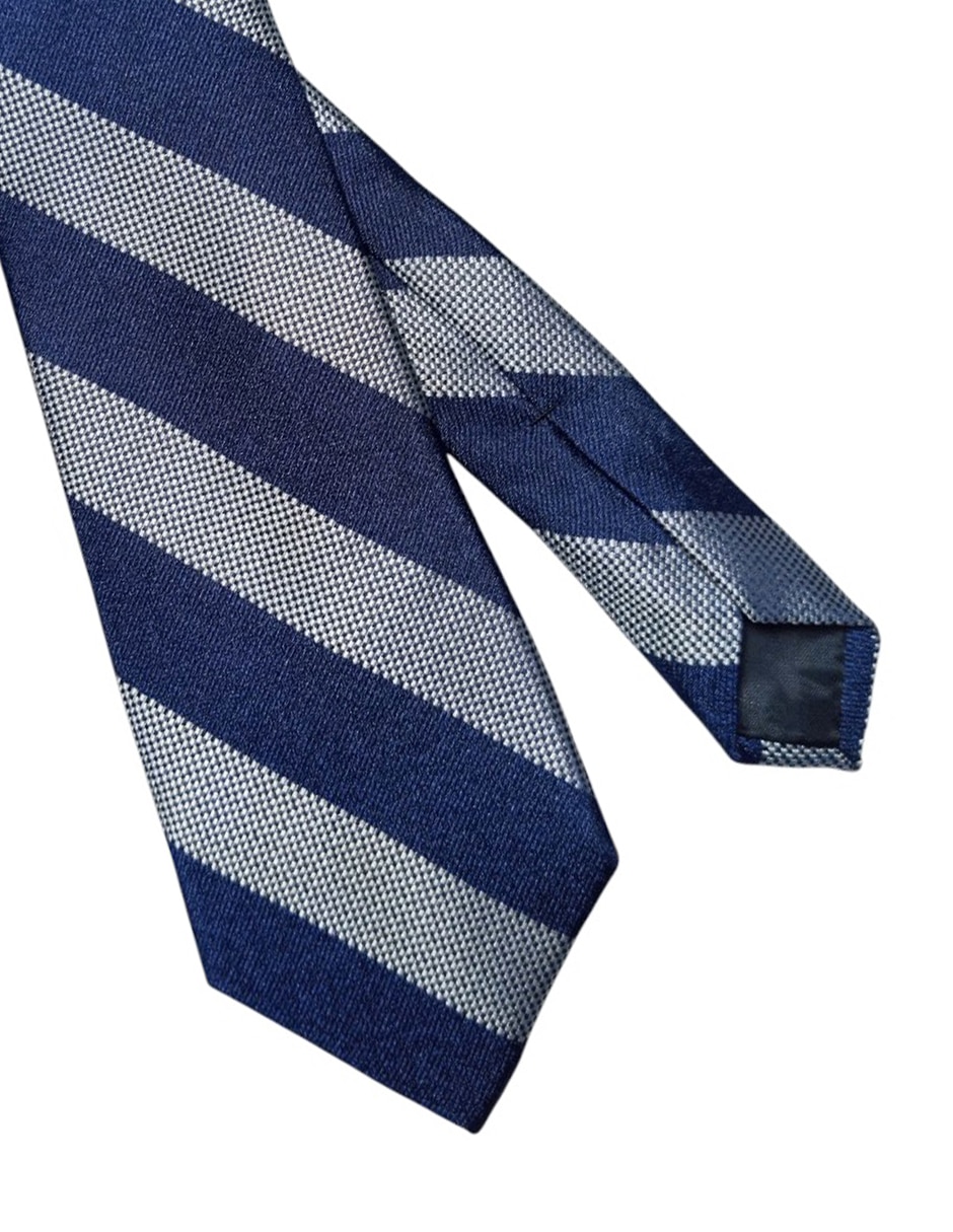 Corbata regular de seda estampado a rayas para hombre 4